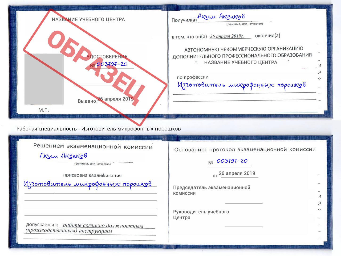 Изготовитель микрофонных порошков Ливны