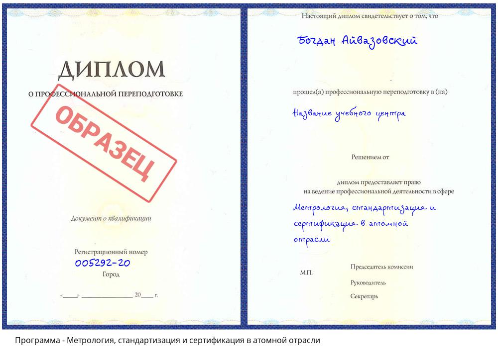 Метрология, стандартизация и сертификация в атомной отрасли Ливны